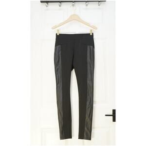BCBGeneration - Leggings with Leather-Effect Side Detail in Black / Size XS
